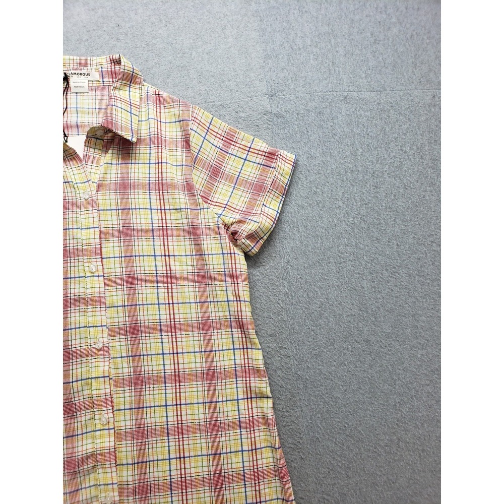 Glamorous Women Shirt Dresses 4 Multicolor Striped Button Front Collared Casual - Picture 3 of 15